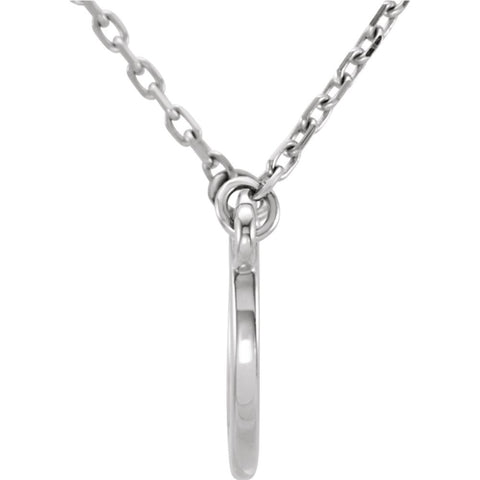 14k White Gold Crescent 18" Necklace
