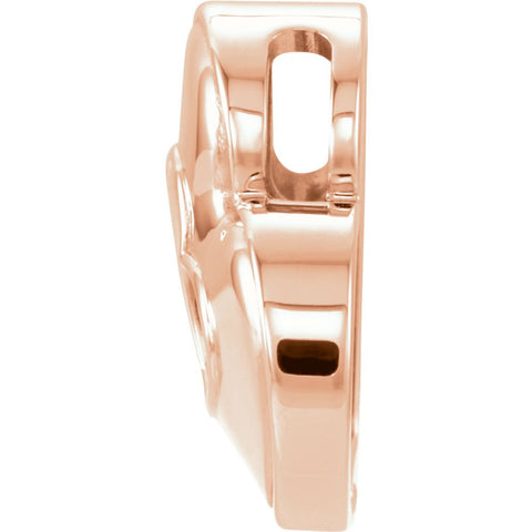 14k Rose Gold 14x14mm Heart Pendant Slide