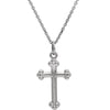 Cross Pendant in 14k White Gold ( 18.00-Inch )