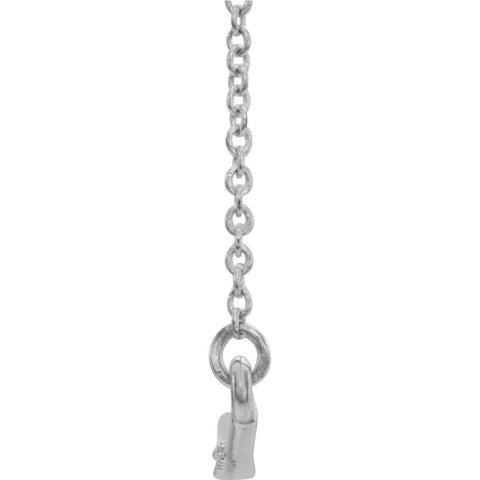 Platinum 1/8 CTW Diamond Curved Bar 16" Necklace
