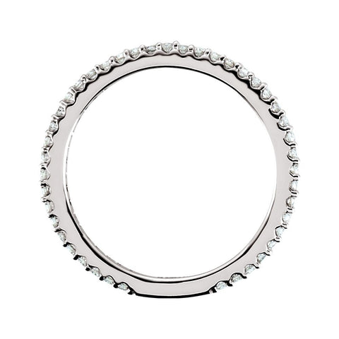14k White Gold 1/3 CTW Diamond Stackable Ring Size 7