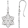 Pair of Decorative Dangle Earrings in 14k White Gold