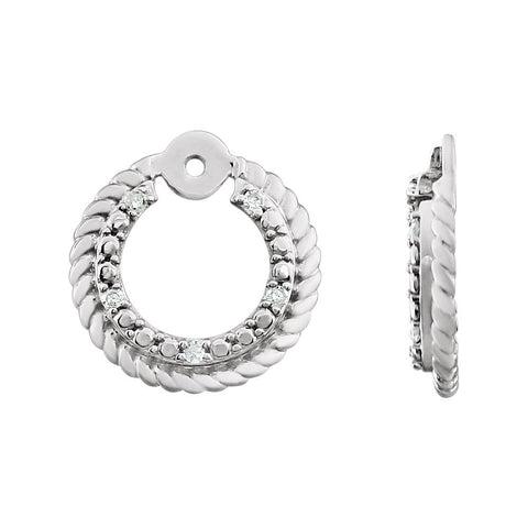 14k White Gold .04 CTW Diamond Earring Jackets