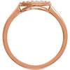 14k Rose Gold 1/5 CTW Diamond Oval Cluster Ring, Size 7