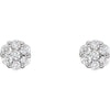 14k White Gold 1/4 CTW Diamond Cluster Earrings