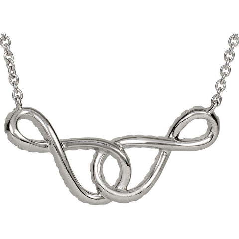 1/5 CTW Black & White Gold Diamond Infinity-Inspired 16" Necklace