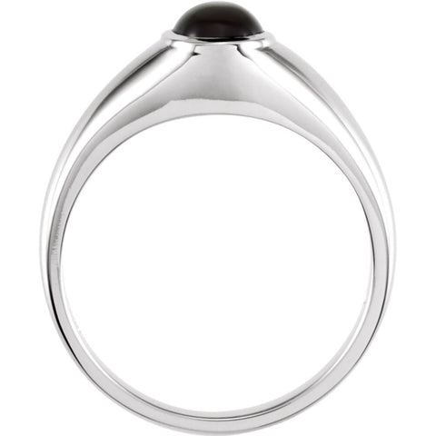14k White Gold Onyx Ring, Size 10