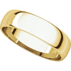 14k Yellow Gold 5mm Half Round Light Band, Size 9.5