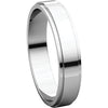 14k White Gold 4mm Flat Edge Band, Size 8