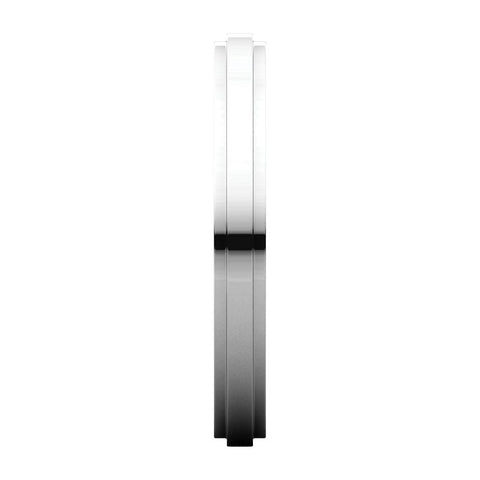 14k White Gold 2.5mm Flat Edge Band, Size 5