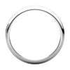 14k White Gold 2.5mm Half Round Tapered Band, Size 7