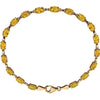 14k Yellow Gold Citrine 7" Bracelet