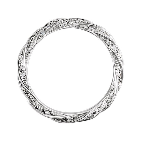 14k White Gold 1/3 CTW Diamond Band Size 6