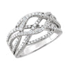 14k White Gold 3/4 ctw. Diamond Criss Cross Ring, Size 7