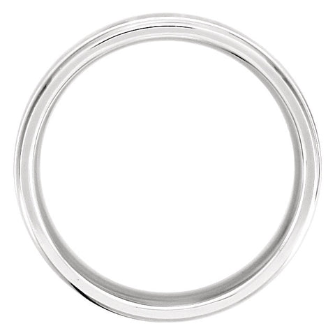 Platinum 8mm Fancy Carved Band with Satin Finish Size 10.00