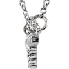 14k White Gold 8.65x16mm Sideways Rope Cross 16.5" Necklace