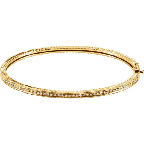 14k Yellow Gold 1/3 CTW Diamond Bangle Bracelet