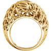 14K Yellow Gold-Plated Sterling Silver Textured Bark Dome Ring, Size 7