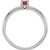 14k White Gold Chatham® Lab-Grown Ruby "July" Birthstone Ring, Size 3