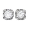 Sterling Silver White Sapphire & .015 CTW Diamond Earrings