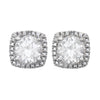 Sterling Silver White Sapphire & .015 CTW Diamond Earrings