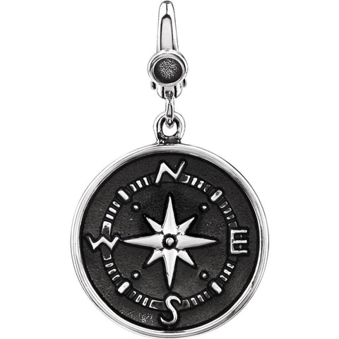 Sterling Silver Compass Charm