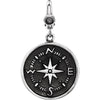 21.00 X 18.00 mm Compass Charm in Sterling Silver