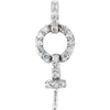 14k White Gold Circle Pendant for Pearl