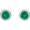 14k White Gold Chatham® Created Emerald Earrings