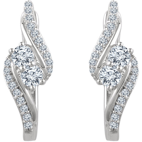 14k White Gold 5/8 CTW Diamond Earrings