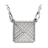 14K White Gold Granulated Design 18-Inch Necklace
