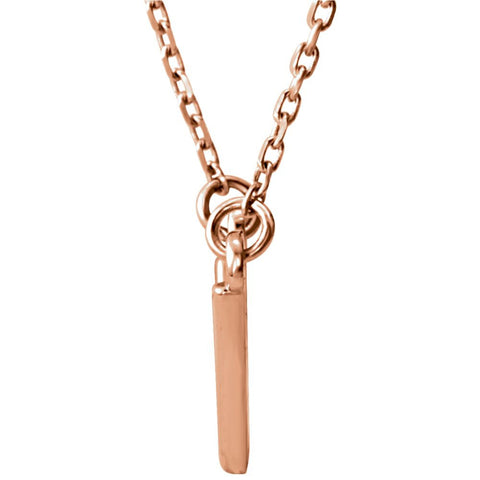 14k Rose Gold "V" 16.5" Necklace