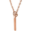 14k Rose Gold "V" 16.5" Necklace