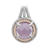 Sterling Silver Rose Gold Plated Rose Quartz & 1/8 ctw. Diamond Pendant