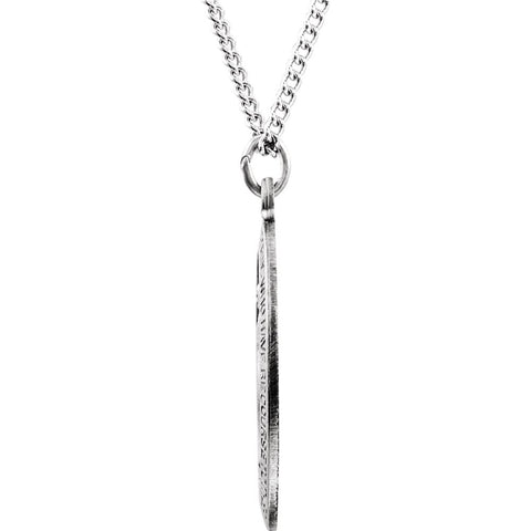 Sterling Silver 23x16mm Oval Miraculous Medal 18" Necklace