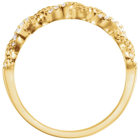 14k Yellow Gold .08 CTW Diamond Stackable Ring , Size 7