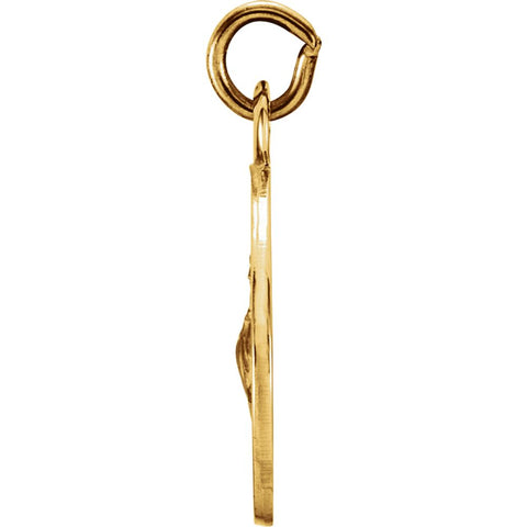 14k Yellow Gold 12mm Round St. Francis of Assisi Medal
