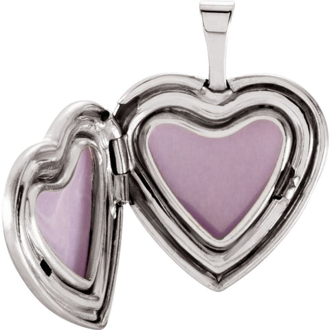 Sterling Silver Heart Locket with Cross