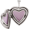 Sterling Silver Heart Locket with Cross