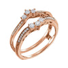 14k Rose Gold 1/3 ctw. Diamond Ring Guard, Size 7