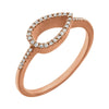14k Rose Gold 1/10 ctw. Diamond Geometric Ring, Size 7