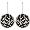 Sterling Silver Onyx Floral-Inspired Earrings