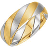 Two-Tone Hand-woven Wedding Band Ring in 14k White and Yellow Gold ( Size 10 )