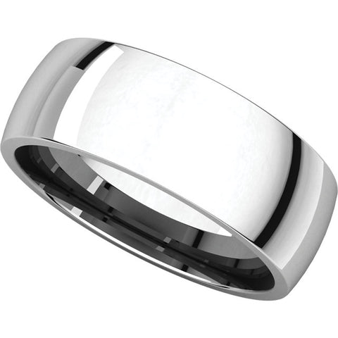 10k White Gold 7mm Light Comfort Fit Band, Size 11.5