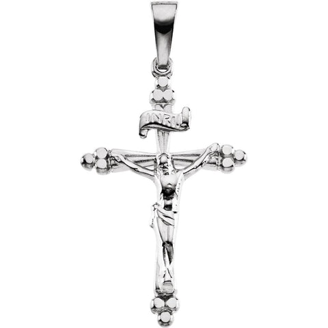 14k White Gold 24.25x16.25mm Crucifix Pendant