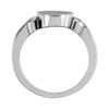 14k White Gold Fancy Oval Signet Ring, Size 6