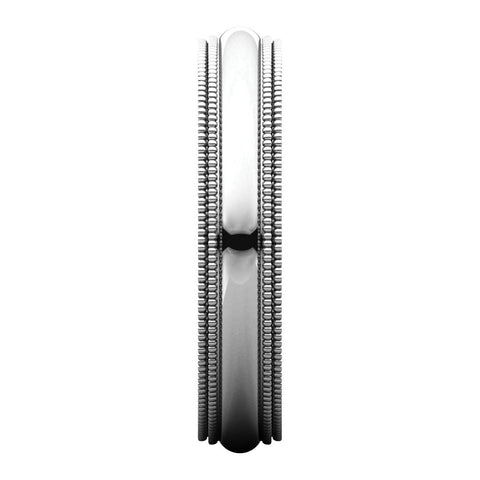 14k White Gold 4mm Double Milgrain Comfort Fit Band, Size 10
