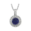 Sterling Silver Dark Blue Cubic Zirconia 18-Inch Necklace