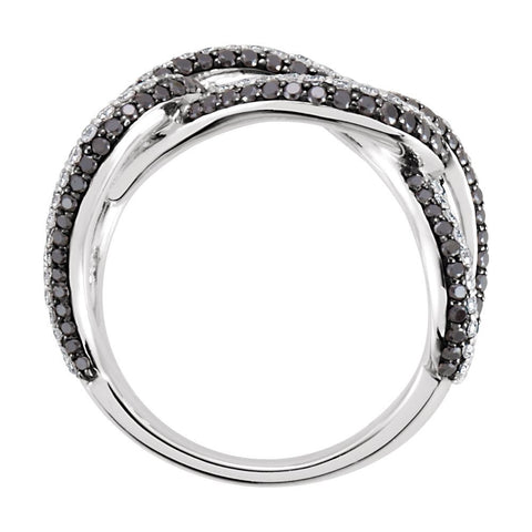 14k White Gold Interlocking Ring, Size 6
