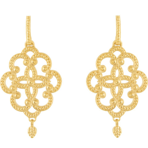 14k Yellow Gold Granulated Earrings